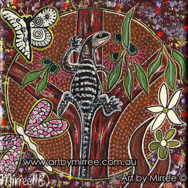 Goanna Framed Canvas Print by Mirree Contemporary Aboriginal Art